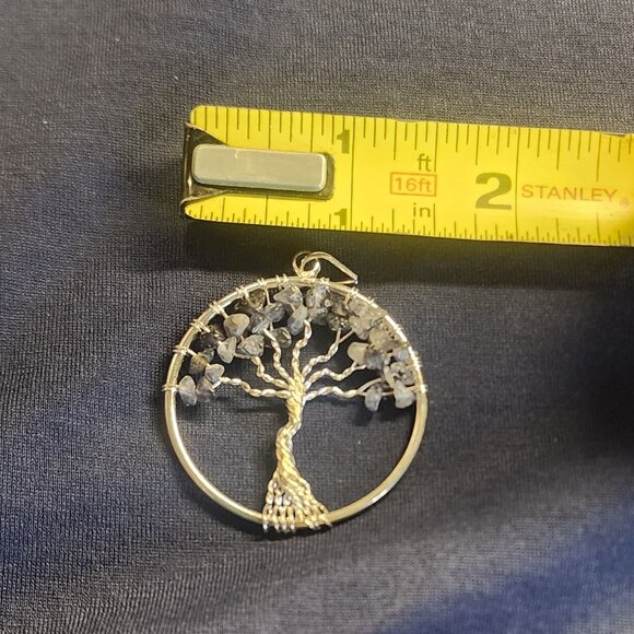 Amethyst Tree of Life silver wire 1.5 in Dia pendant - Picture 2 of 2